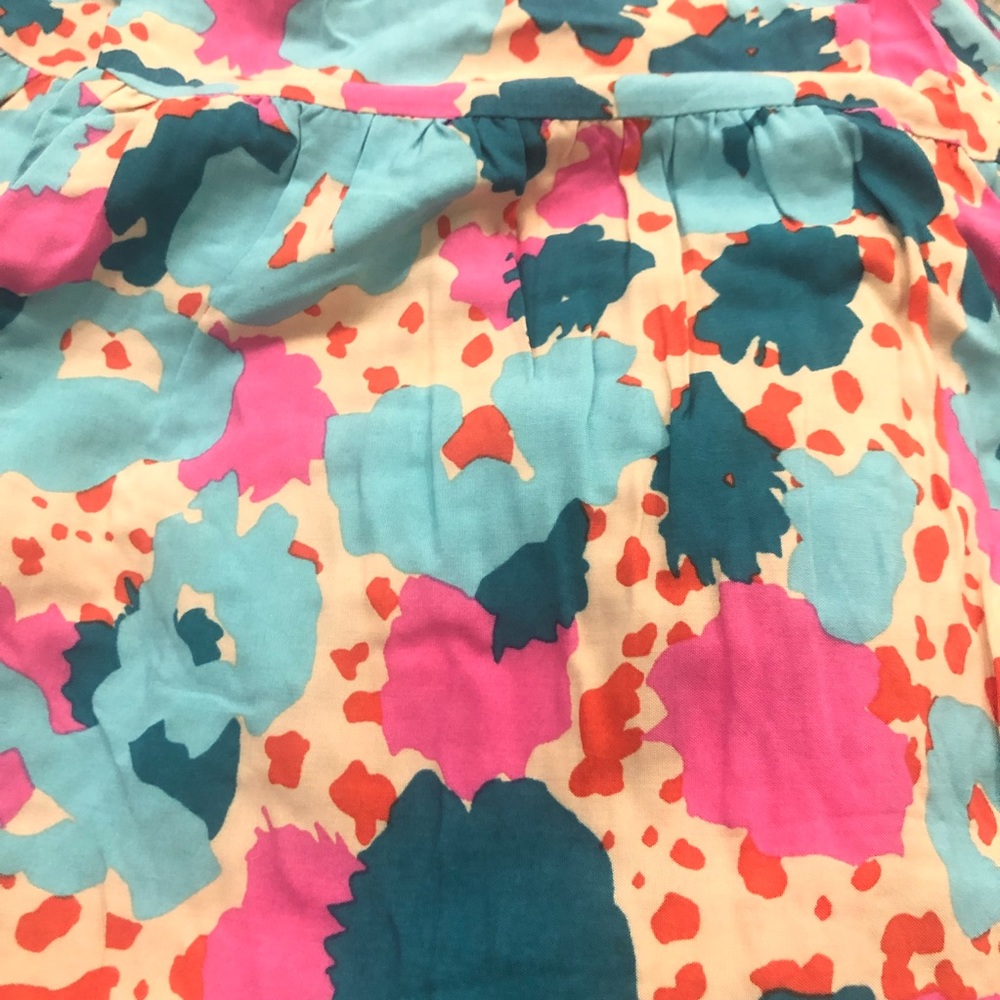 Multicolor Bohemian Print V Neck Ruffle Long Sleeve Maxi Dress - Picture 4 of 5